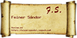 Feiner Sándor névjegykártya