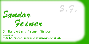 sandor feiner business card