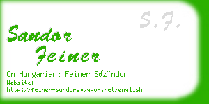 sandor feiner business card